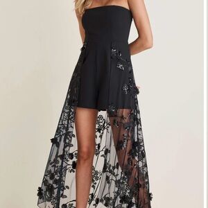 NWT -  Women’s Black Sequin Appliqué Romper